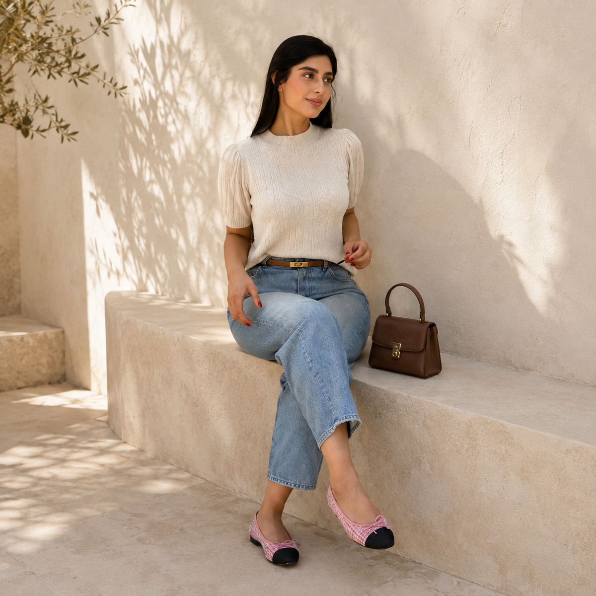 Blusa Tejida Cuello Alto para Mujer